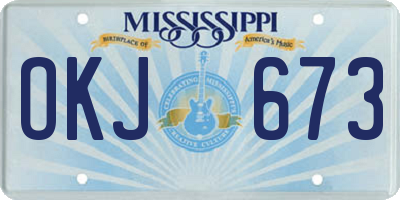MS license plate OKJ673