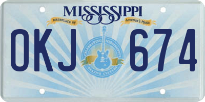 MS license plate OKJ674