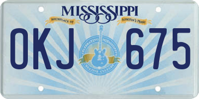 MS license plate OKJ675