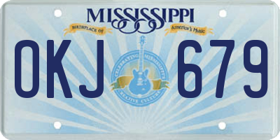 MS license plate OKJ679