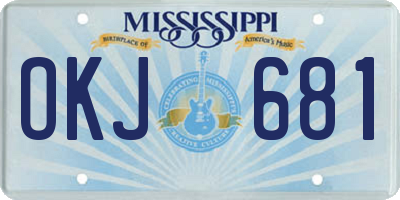 MS license plate OKJ681