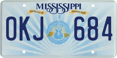 MS license plate OKJ684
