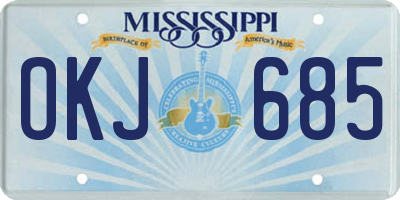 MS license plate OKJ685