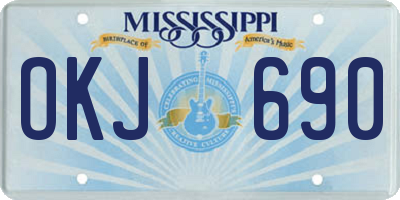 MS license plate OKJ690