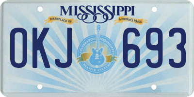 MS license plate OKJ693