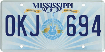 MS license plate OKJ694