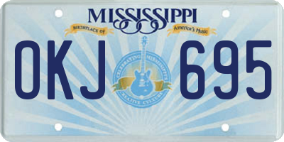 MS license plate OKJ695