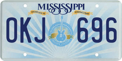 MS license plate OKJ696