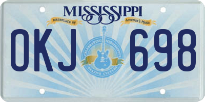MS license plate OKJ698