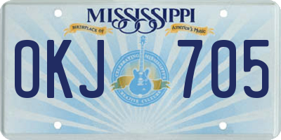 MS license plate OKJ705
