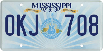 MS license plate OKJ708