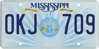 MS license plate OKJ709