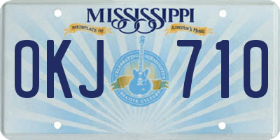 MS license plate OKJ710