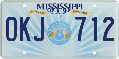 MS license plate OKJ712