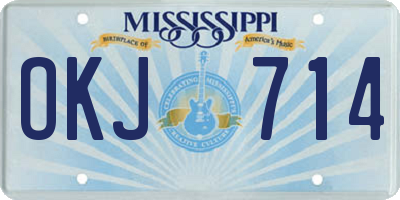 MS license plate OKJ714