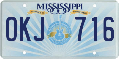 MS license plate OKJ716