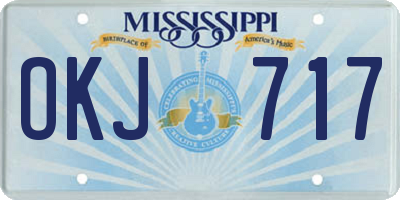MS license plate OKJ717