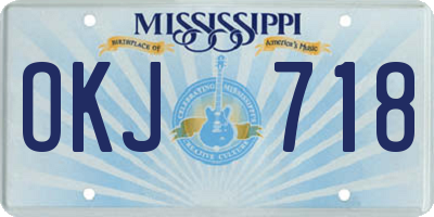 MS license plate OKJ718