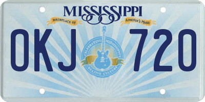 MS license plate OKJ720