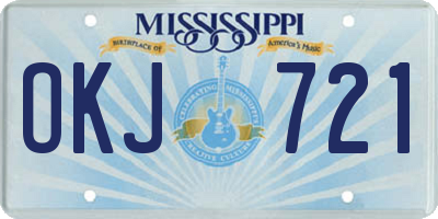 MS license plate OKJ721