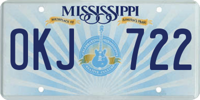 MS license plate OKJ722