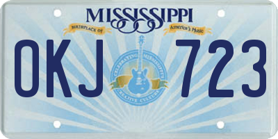 MS license plate OKJ723