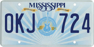 MS license plate OKJ724