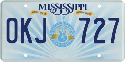 MS license plate OKJ727