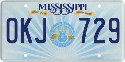 MS license plate OKJ729