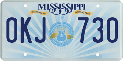 MS license plate OKJ730