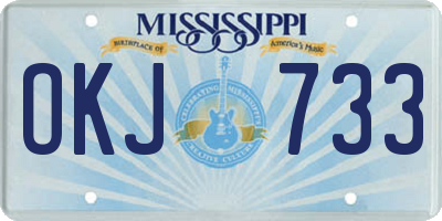 MS license plate OKJ733