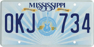 MS license plate OKJ734