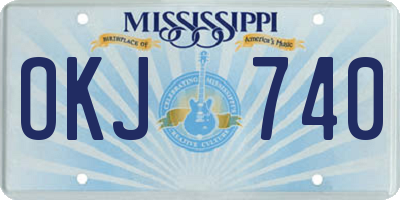 MS license plate OKJ740
