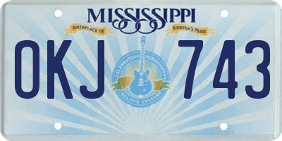 MS license plate OKJ743