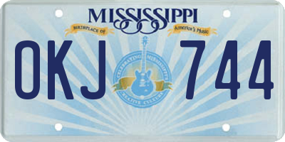 MS license plate OKJ744