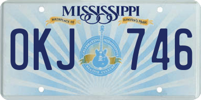 MS license plate OKJ746