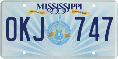 MS license plate OKJ747