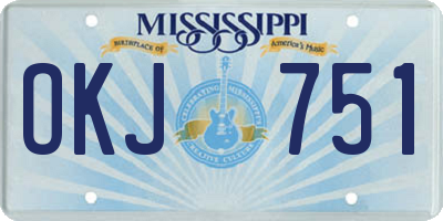 MS license plate OKJ751