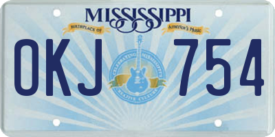 MS license plate OKJ754
