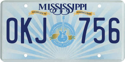MS license plate OKJ756
