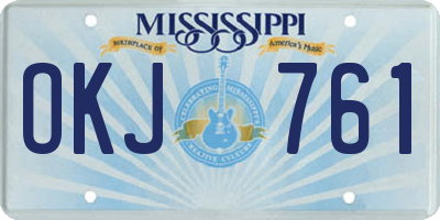 MS license plate OKJ761