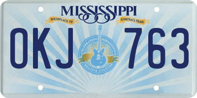 MS license plate OKJ763
