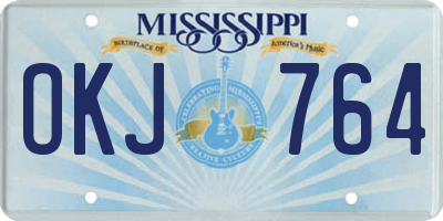 MS license plate OKJ764