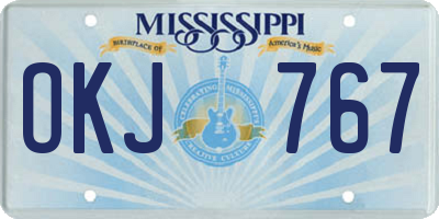 MS license plate OKJ767