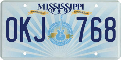 MS license plate OKJ768