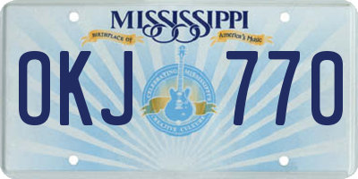 MS license plate OKJ770