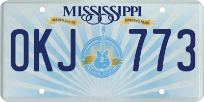 MS license plate OKJ773