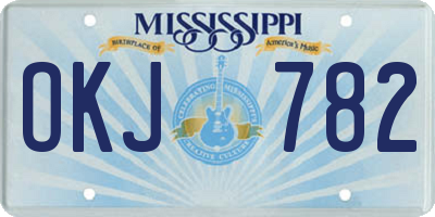 MS license plate OKJ782