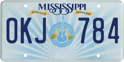MS license plate OKJ784