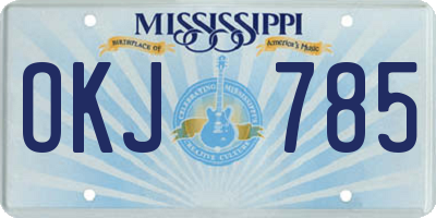 MS license plate OKJ785